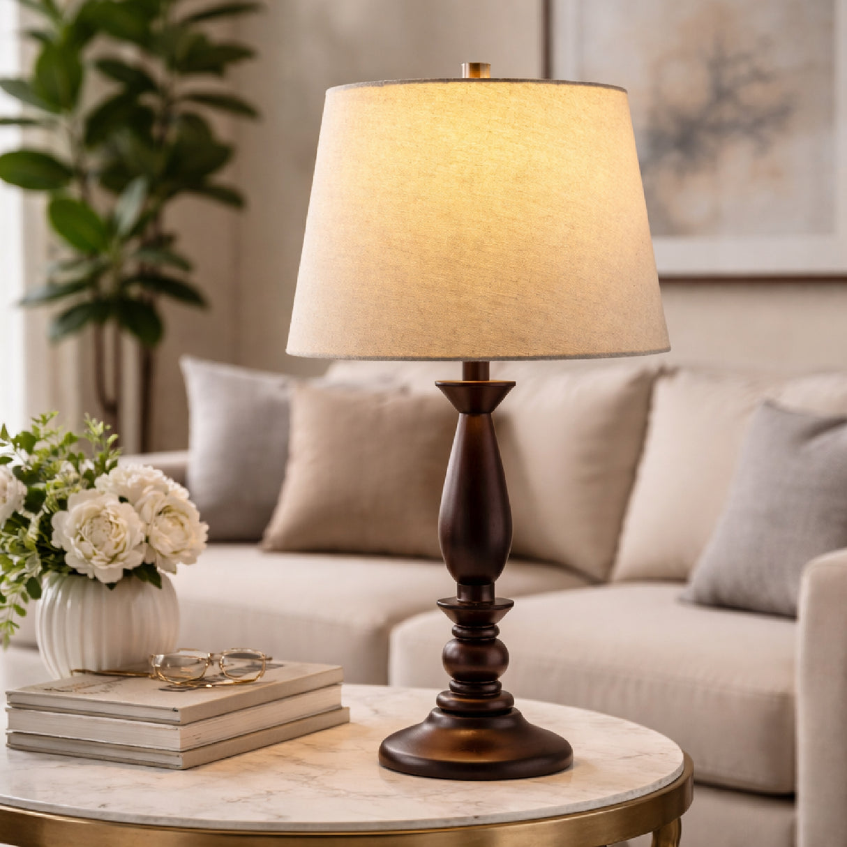   Modern European furniture - Linen Wood Veneer Table Lamp - www.oroa.com | Oroa.com