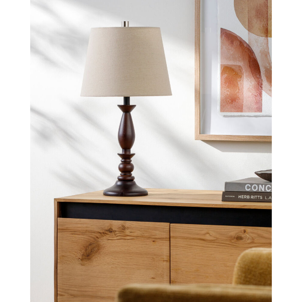   Modern European furniture - Linen Wood Veneer Table Lamp - www.oroa.com | Oroa.com