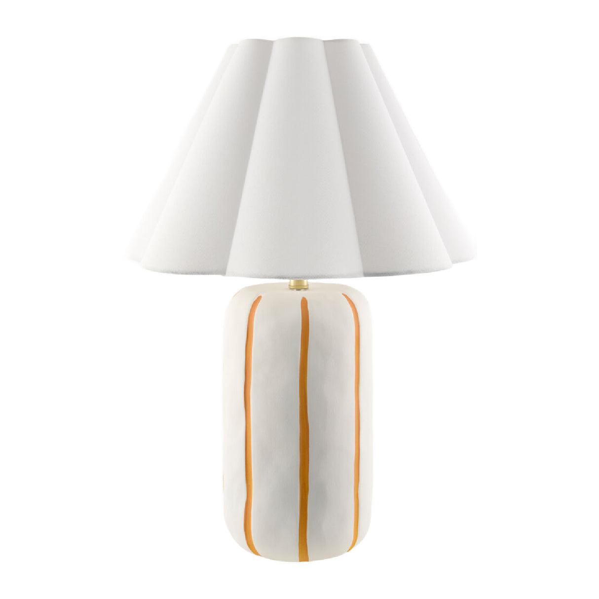   Modern European furniture - Scalloped White Linen Table Lamp - www.oroa.com | Oroa.com