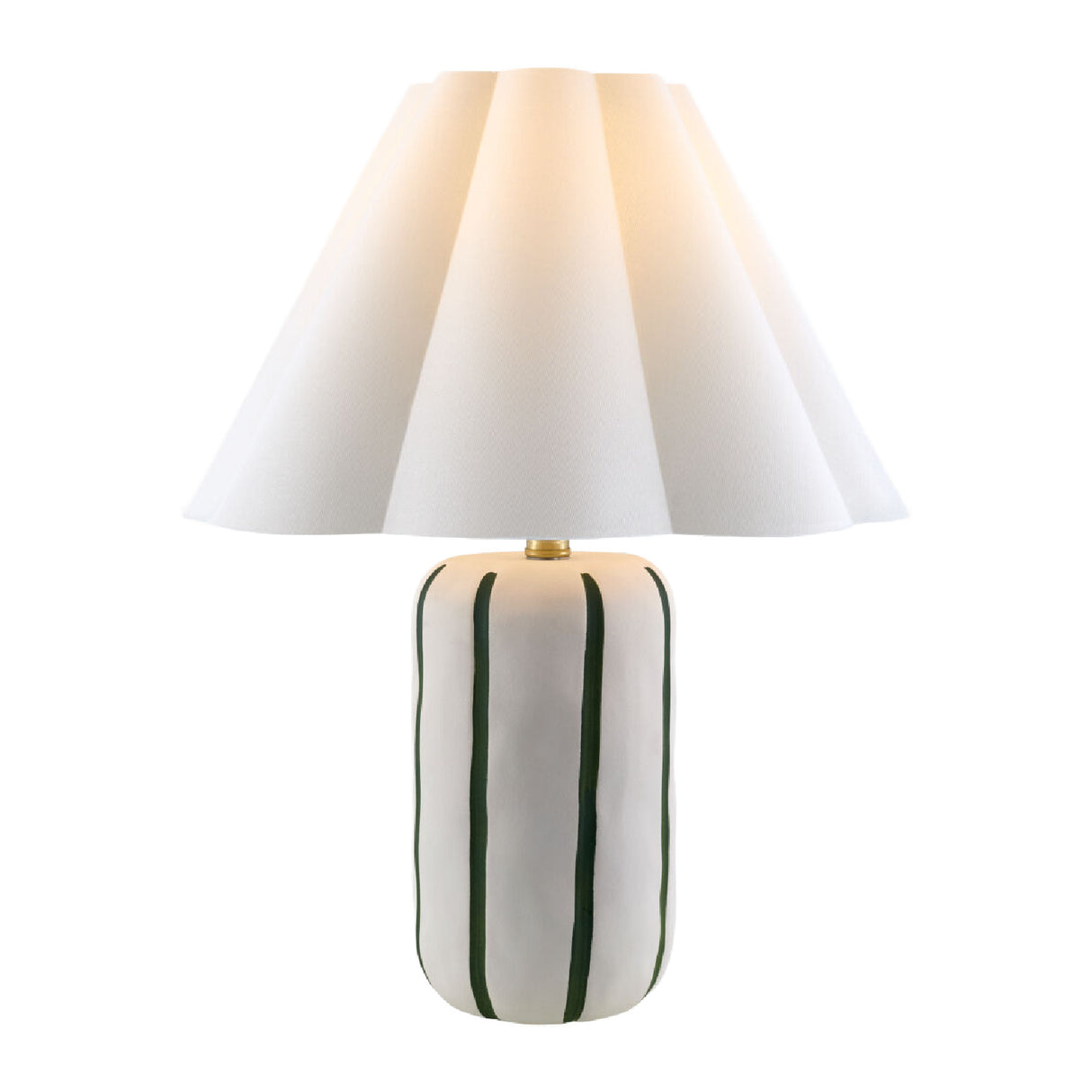   Modern European furniture - Ceramic Scalloped Linen Table Lamp - www.oroa.com | Oroa.com