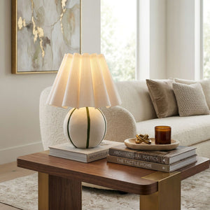   Modern European furniture - Lined Round Ceramic Table Lamp - www.oroa.com | Oroa.com
