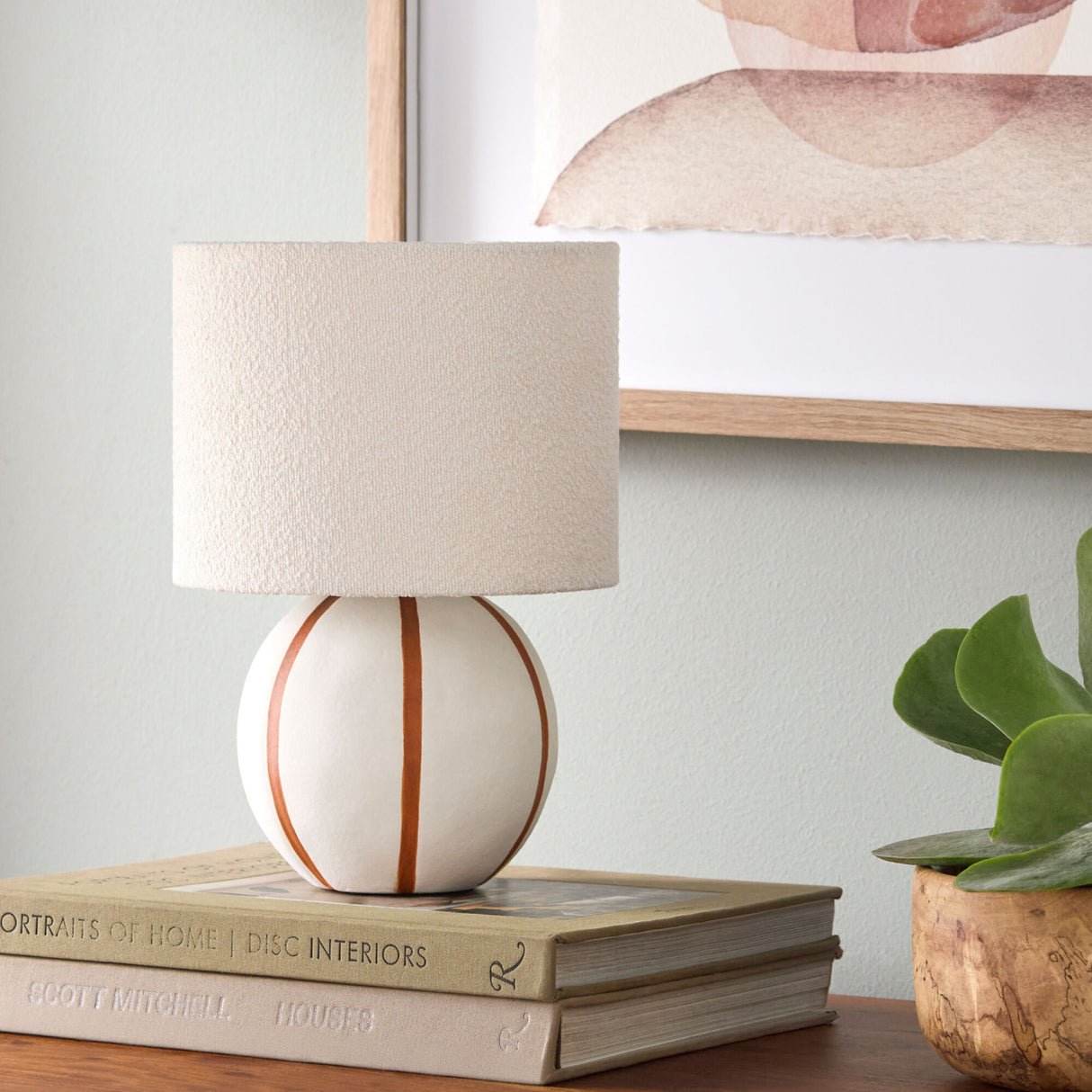   Modern European furniture - Round Lined Ceramic Table Lamp - www.oroa.com | Oroa.com