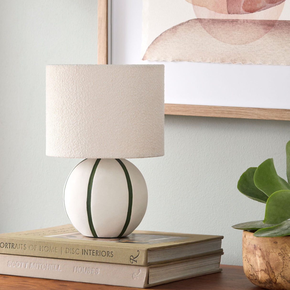   Modern European furniture - Round Lined Ceramic Table Lamp - www.oroa.com | Oroa.com