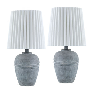   Modern European furniture - Fluted Linen Table Lamp Set (2) - www.oroa.com | Oroa.com