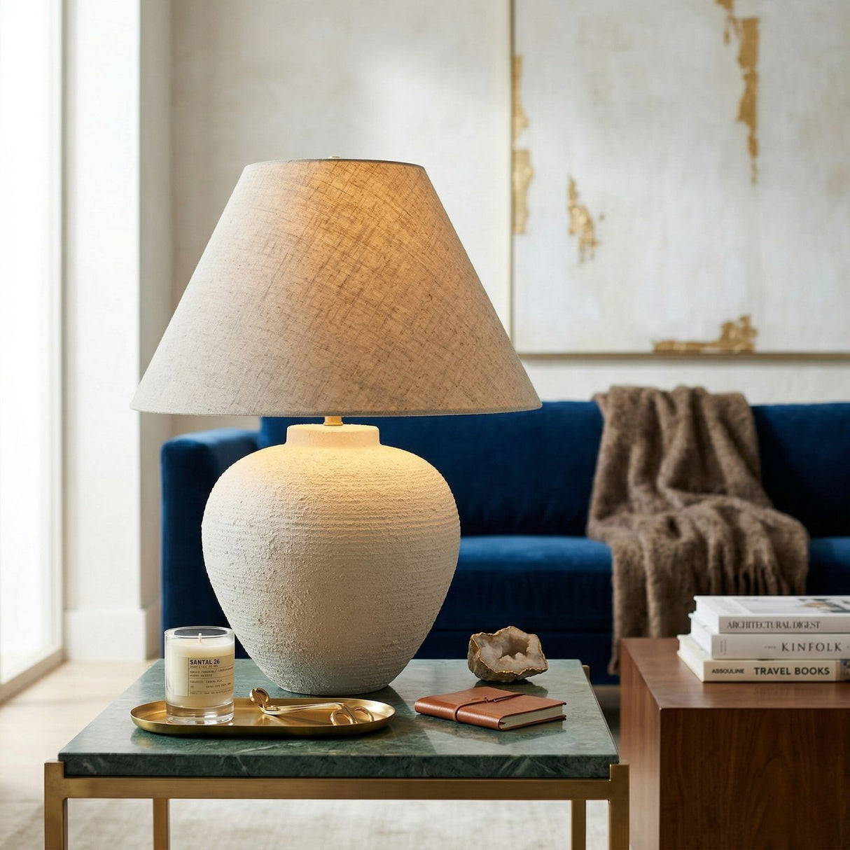   Modern European furniture - Empire Linen Shade Table Lamp - www.oroa.com | Oroa.com