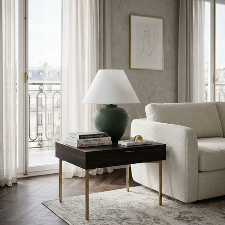   Modern European furniture - Empire Linen Shade Table Lamp - www.oroa.com | Oroa.com