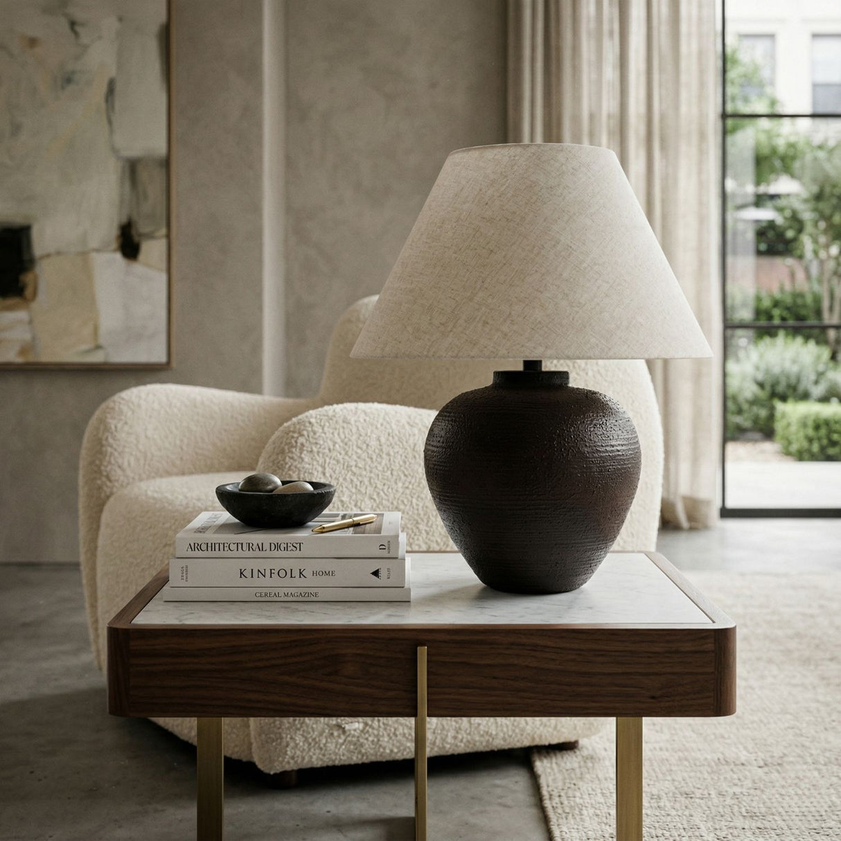   Modern European furniture - Empire Linen Shade Table Lamp - www.oroa.com | Oroa.com