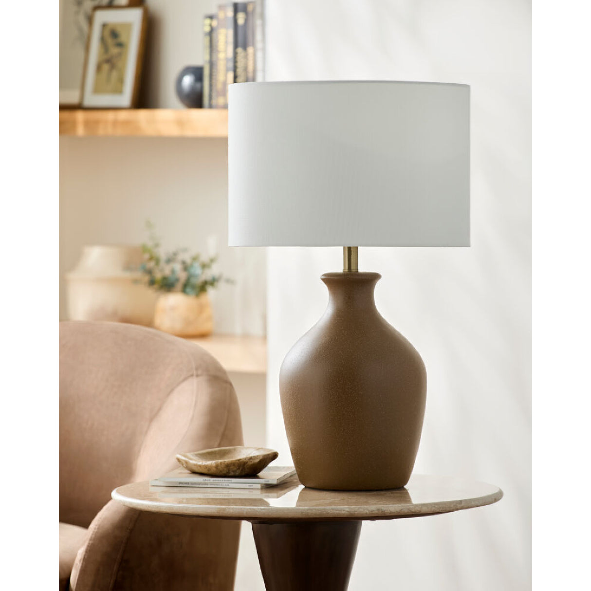   Modern European furniture - Linen Drum Shade Table Lamp - www.oroa.com | Oroa.com