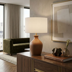   Modern European furniture - Linen Drum Shade Table Lamp - www.oroa.com | Oroa.com