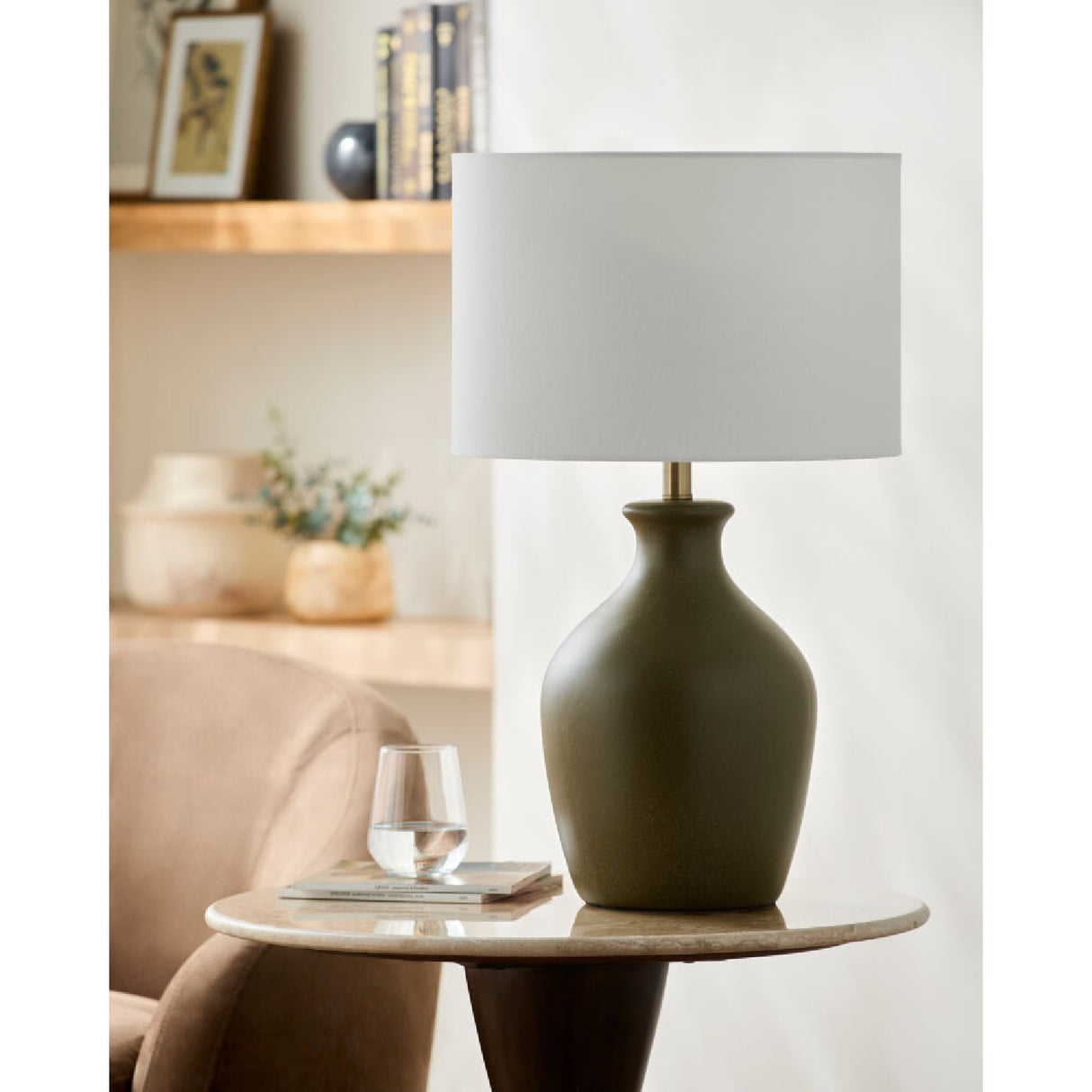   Modern European furniture - Linen Drum Shade Table Lamp - www.oroa.com | Oroa.com