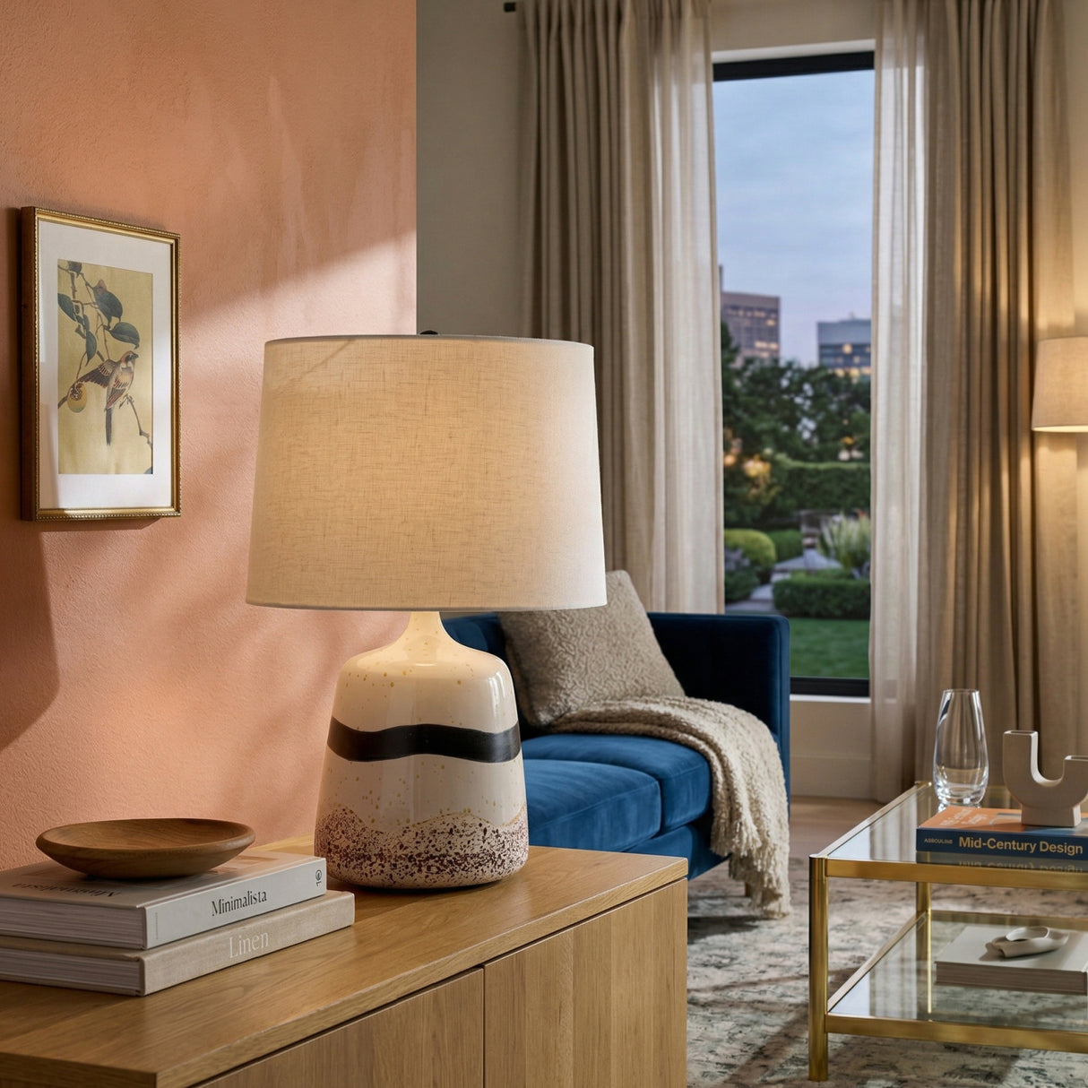  Modern European furniture - Brown Speckled Ceramic Table Lamp - www.oroa.com | Oroa.com