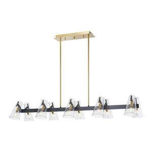   Modern European furniture - Clear Glass 12-Light Linear Chandelier - www.oroa.com | Oroa.com
