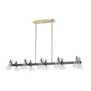   Modern European furniture - Clear Glass 12-Light Linear Chandelier - www.oroa.com | Oroa.com