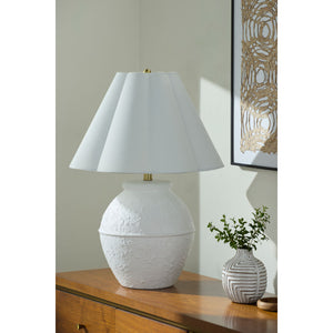   Modern European furniture - Scallop Folded Linen Table Lamp - www.oroa.com | Oroa.com