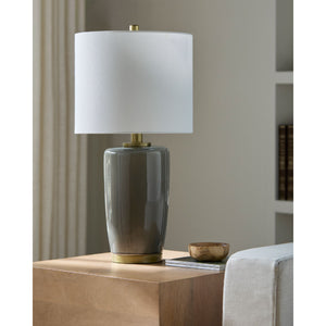   Glazed Ceramic Linen Table Lamp | Oroa.com