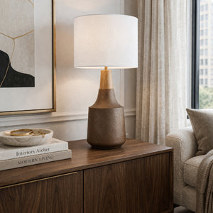   Modern European furniture - Drum Linen Shade Table Lamp - www.oroa.com | Oroa.com