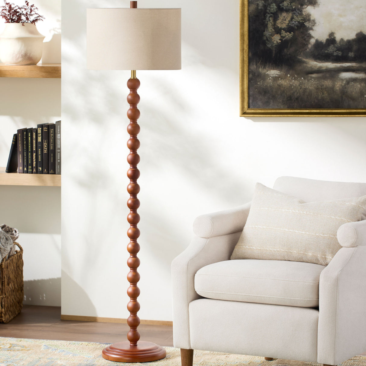   Hand-painted Wood Accent Floor Lamp | Oroa.com