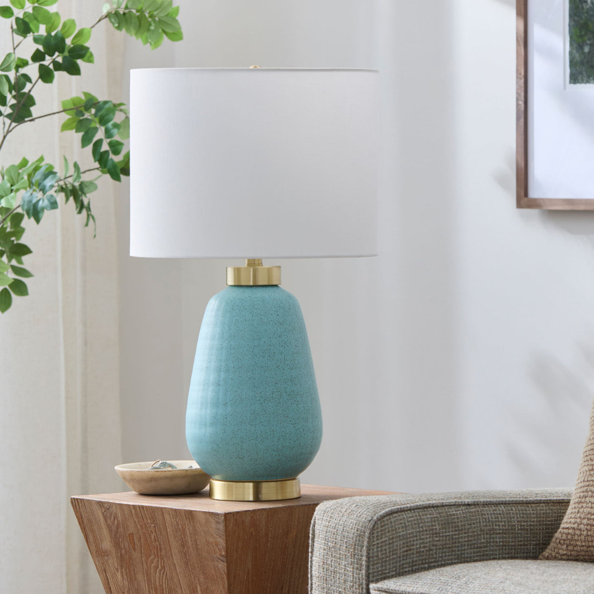   Modern European furniture - Glazed Teal Ceramic Table Lamp - www.oroa.com | Oroa.com