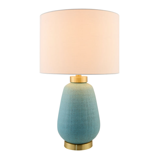 Modern European furniture - Glazed Teal Ceramic Table Lamp - www.oroa.com