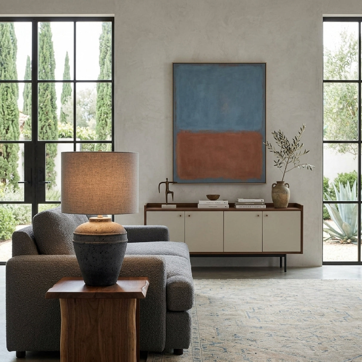   Modern European furniture - Gray Cement Accent Table Lamp - www.oroa.com | Oroa.com