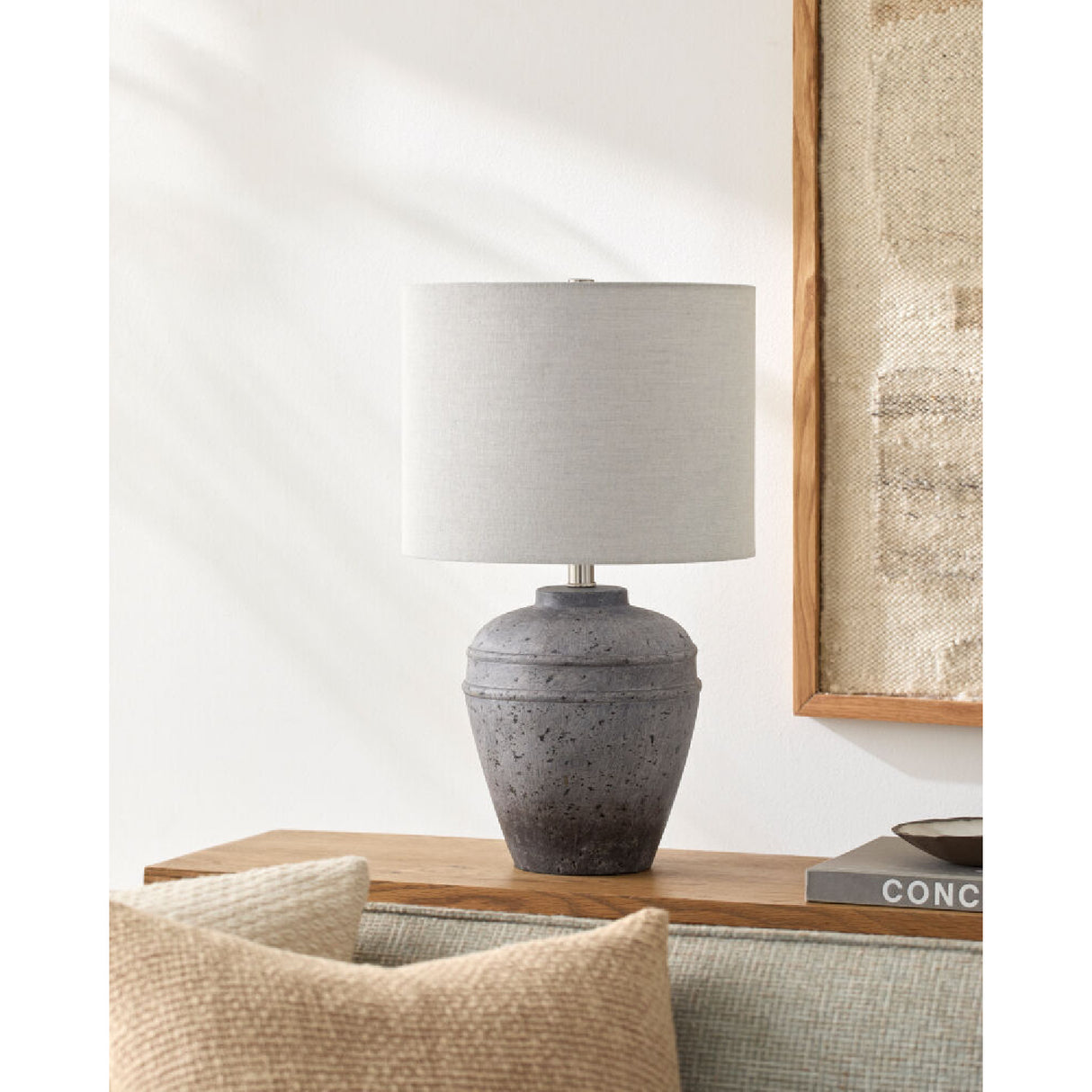   Modern European furniture - Gray Cement Accent Table Lamp - www.oroa.com | Oroa.com