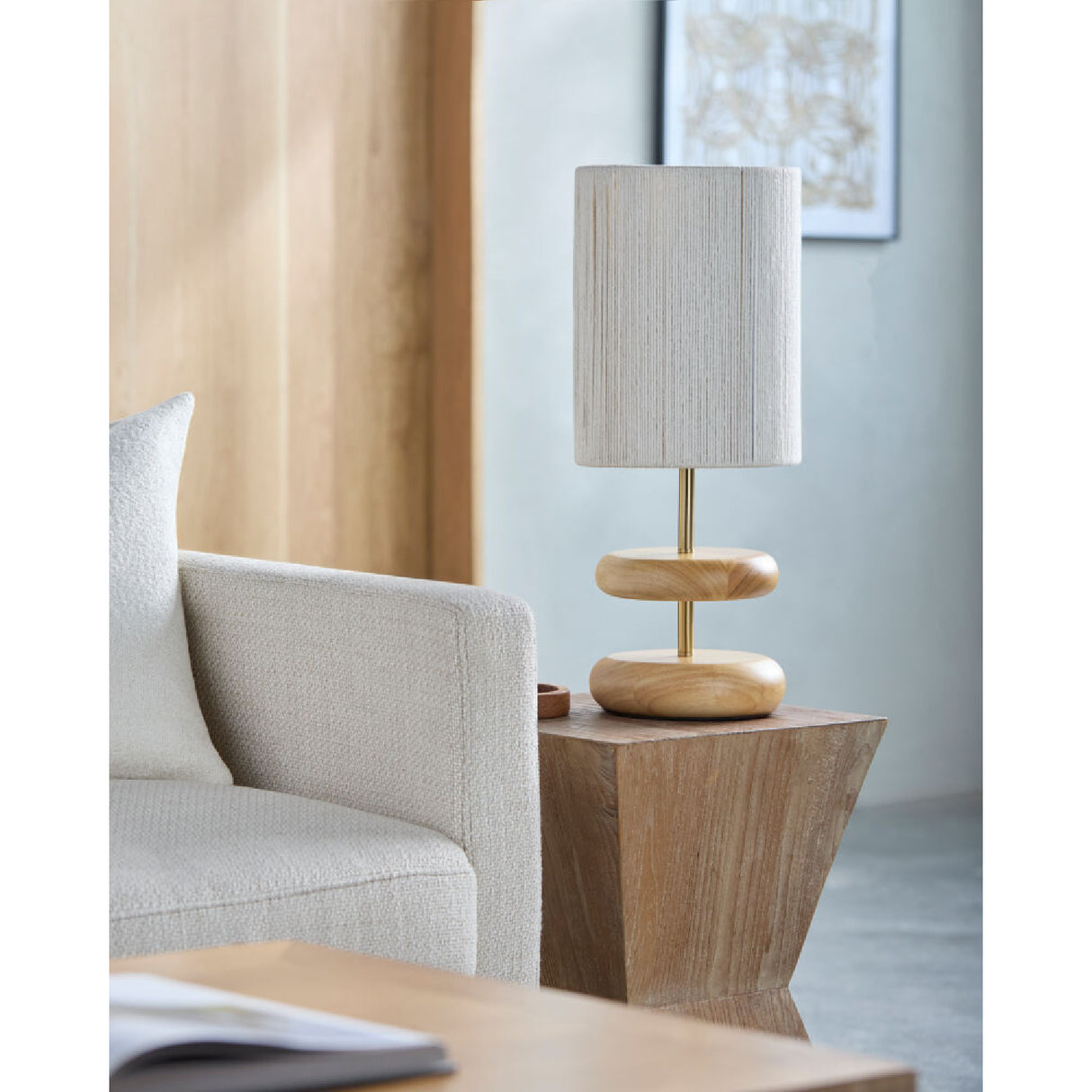   Modern European furniture - White Jute Accent Table Lamp - www.oroa.com | Oroa.com