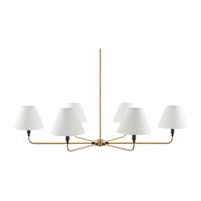 Modern European furniture - 6-Light White Linen Chandelier - www.oroa.com