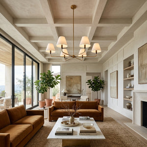   Modern European furniture - 6-Light White Linen Chandelier - www.oroa.com | Oroa.com