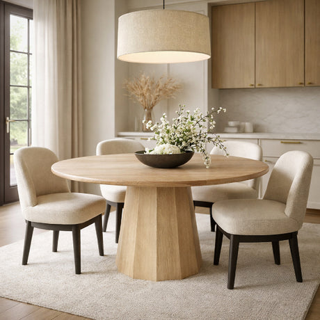   Round Travertine Dining Table | Oroa.com