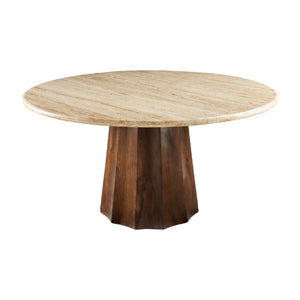   Round Travertine Dining Table | Oroa.com