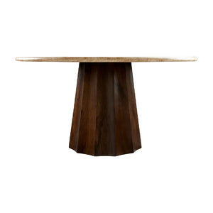   Round Travertine Dining Table | Oroa.com