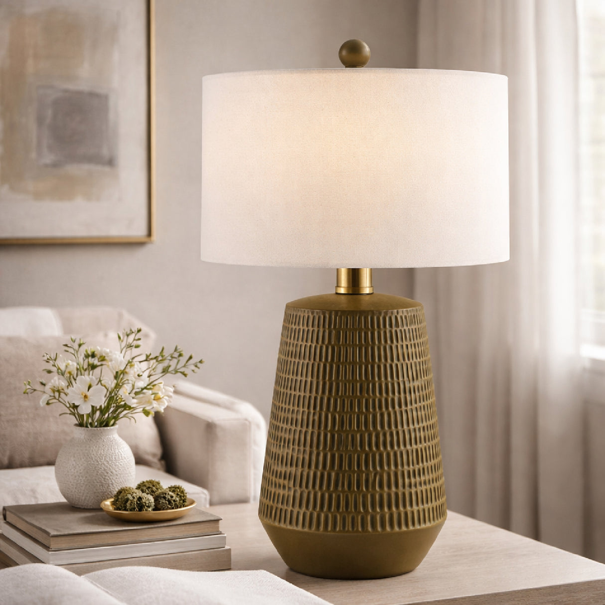   Modern European furniture - Organic-Carved Base Table Lamp - www.oroa.com | Oroa.com