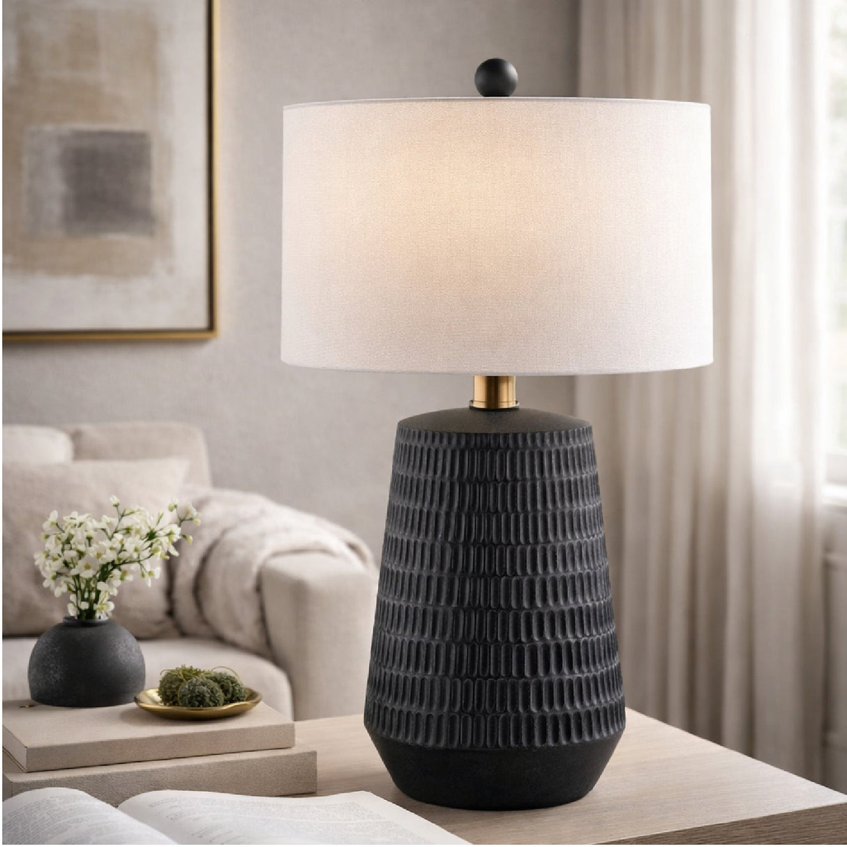   Modern European furniture - Organic-Carved Base Table Lamp - www.oroa.com | Oroa.com