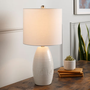   Modern European furniture - White Linen Ceramic Table Lamp - www.oroa.com | Oroa.com