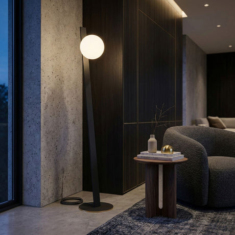   White Glass Modern Floor Lamp | Oroa.com