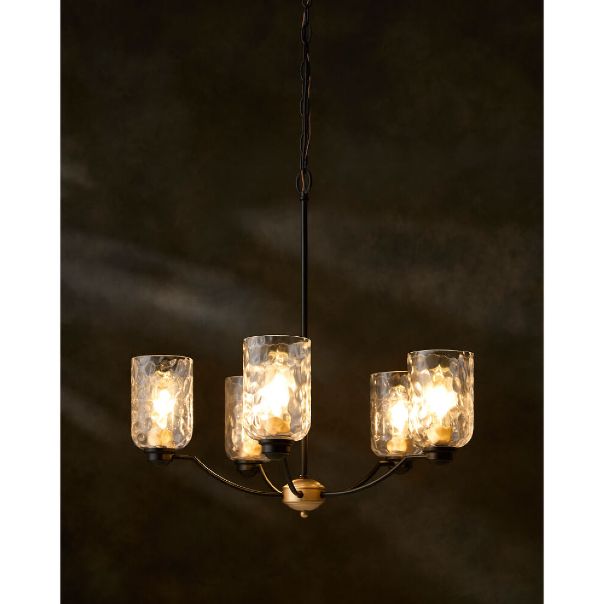   Modern European furniture - Textured Clear Glass 5-Light Chandelier - www.oroa.com | Oroa.com