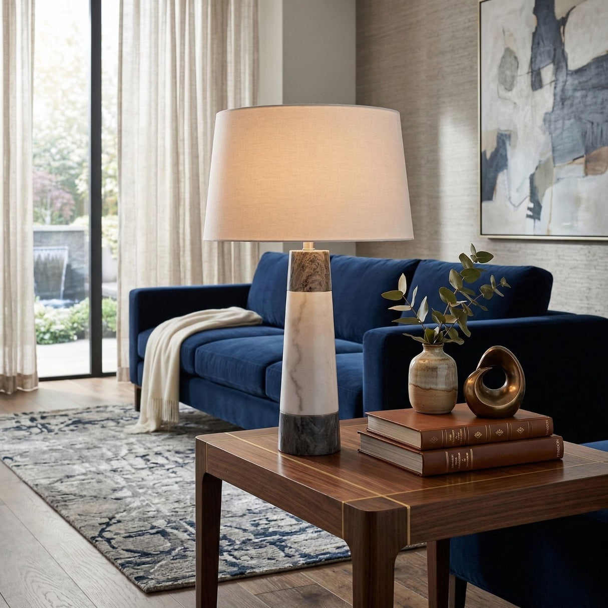   Two-Toned Marble Table Lamp | Oroa.com