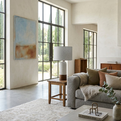   Modern European furniture - White Drum Linen Table Lamp - www.oroa.com | Oroa.com