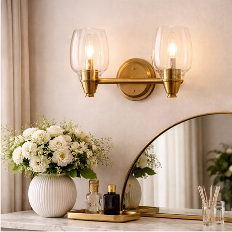   Modern European furniture - Gold Framed Glass Wall Lamp - www.oroa.com | Oroa.com