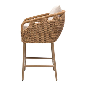   Hand-Woven Wicker Outdoor Bar Stool | Oroa.com