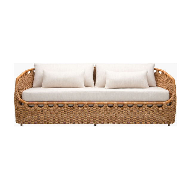 Modern European furniture - Hand-Woven Wicker Outdoor Sofa - www.oroa.com

