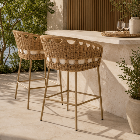   Modern European furniture - Hand-Woven Wicker Outdoor Counter Stool - www.oroa.com | Oroa.com