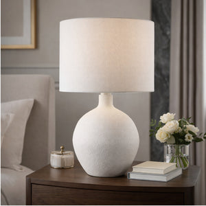   Modern European furniture - Linen Shade Ceramic Table Lamp - www.oroa.com | Oroa.com