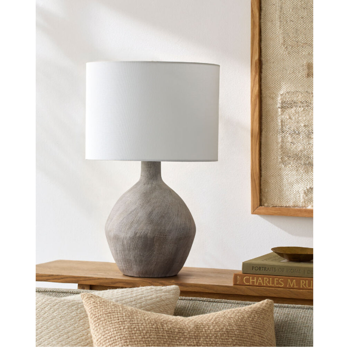   Modern European furniture - Linen Shade Ceramic Table Lamp - www.oroa.com | Oroa.com