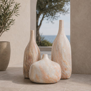   Modern European furniture - Marbled Ceramic Outdoor Vases (3) - www.oroa.com | Oroa.com