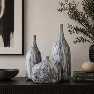   Modern European furniture - Marbled Ceramic Outdoor Vases (3) - www.oroa.com | Oroa.com