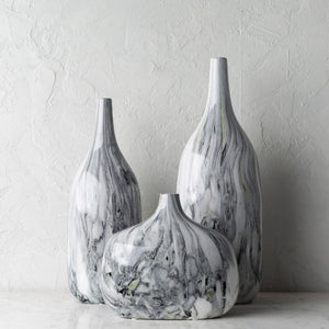   Modern European furniture - Marbled Ceramic Outdoor Vases (3) - www.oroa.com | Oroa.com