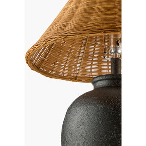   Modern European furniture - Brown Rattan Ceramic Table Lamp - www.oroa.com | Oroa.com
