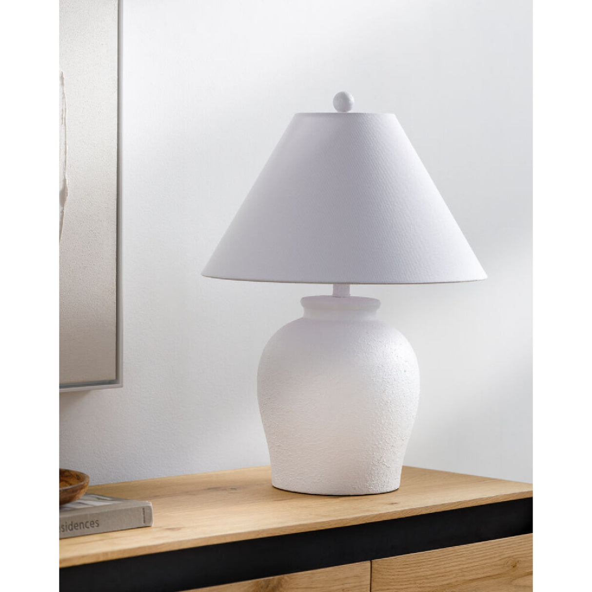   Modern European furniture - Ceramic White Linen Table Lamp - www.oroa.com | Oroa.com