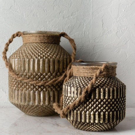   Modern European furniture - Antiqued Glass Lanterns (2) - www.oroa.com | Oroa.com
